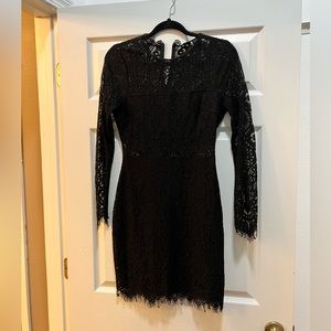 Lulu’s Appetite for Seduction Black Lace Long Sleeve Dress